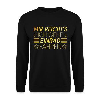 Einrad Spruch - Unisex Pullover - Schwarz - Vorne - Alina (178cm) & Michal (187cm)