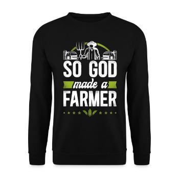Farming Farmer Vintage So God Made - Unisex Pullover - Schwarz - Vorne - Alina (178cm) & Michal (187cm)