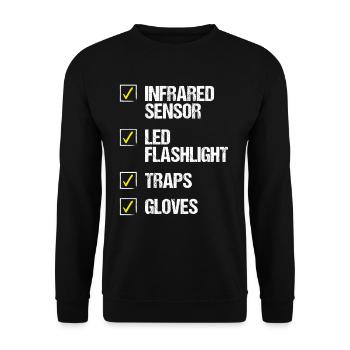 Pest Control Worker Sensor Flashlight Animal - Unisex Sweatshirt - black - Front - Alina (178cm) & Michal (187cm)