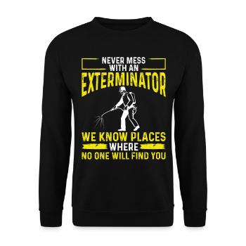 Pest Control Worker Animal Control Officer - Unisex Pullover - Schwarz - Vorne - Alina (178cm) & Michal (187cm)