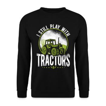 Farming Farmer Tractor Vintage I - Unisex Pullover - Schwarz - Vorne - Alina (178cm) & Michal (187cm)