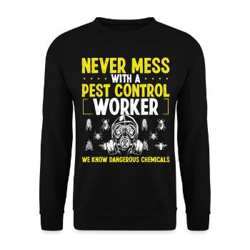 Pest Control Worker Animal Control Professional - Unisex Pullover - Schwarz - Vorne - Alina (178cm) & Michal (187cm)
