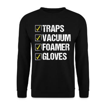 Pest Control Worker Gloves Traps Animal Control - Unisex Pullover - Schwarz - Vorne - Alina (178cm) & Michal (187cm)