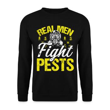 Pest Control Worker Real Men fight Pest Technician - Unisex Sweatshirt - black - Front - Alina (178cm) & Michal (187cm)