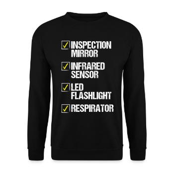 Pest Control Technician Flashlight Animal - Unisex Sweatshirt - black - Front - Alina (178cm) & Michal (187cm)