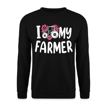 Farming Farmer Wife Girl - Unisex Pullover - Schwarz - Vorne - Alina (178cm) & Michal (187cm)