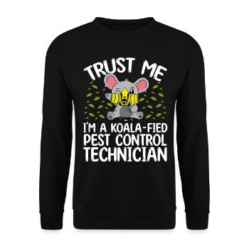 Pest Control Worker Animal Control Officer - Unisex Pullover - Schwarz - Vorne - Alina (178cm) & Michal (187cm)