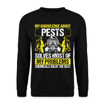 Pest Control Worker Animal Control Control Tech - Unisex Sweatshirt - black - Front - Alina (178cm) & Michal (187cm)