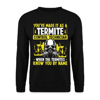 Termite Control Technician Pest Conrol Worker - Unisex Pullover - Schwarz - Vorne - Alina (178cm) & Michal (187cm)