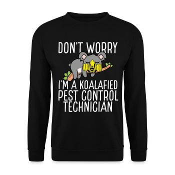 Koala Pest Control Technician Animal Control - Unisex Pullover - Schwarz - Vorne - Alina (178cm) & Michal (187cm)