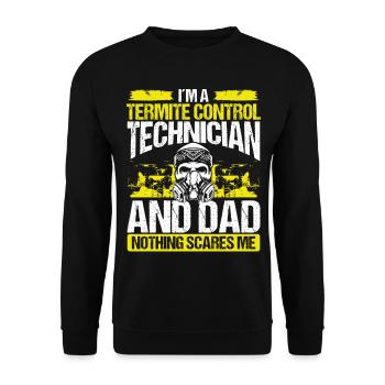 Temite Control Technician Dad Pest Worker Papa - Unisex Pullover - Schwarz - Vorne - Alina (178cm) & Michal (187cm)