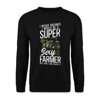 Farming Farmer Tractor Vintage I - Unisex Sweatshirt - black - Front - Alina (178cm) & Michal (187cm)