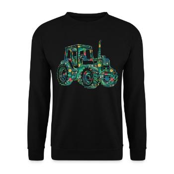 Farming Farmer Flower Floral - Unisex Pullover - Schwarz - Vorne - Alina (178cm) & Michal (187cm)