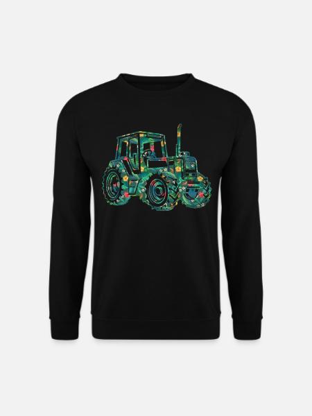 Farming Farmer Flower Floral - Unisex Pullover - Schwarz