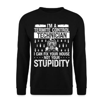 Termite Control Worker Pest Control Technician - Unisex Pullover - Schwarz - Vorne - Alina (178cm) & Michal (187cm)