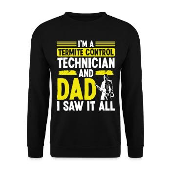 Temite Control Worker Dad Day Pest Worker Papa - Unisex Pullover - Schwarz - Vorne - Alina (178cm) & Michal (187cm)