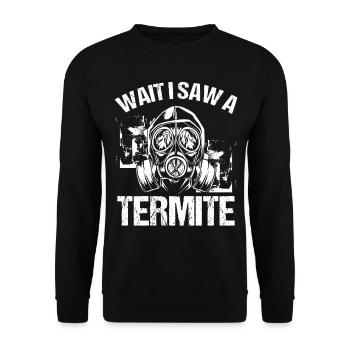 Pest Control Technician I saw a Termite Animal - Unisex Pullover - Schwarz - Vorne - Alina (178cm) & Michal (187cm)