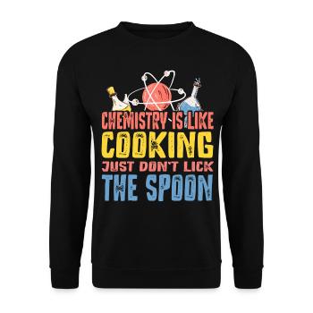 Chemistry is like cooking Funny chemist gift - Unisex Sweatshirt - black - Front - Alina (178cm) & Michal (187cm)