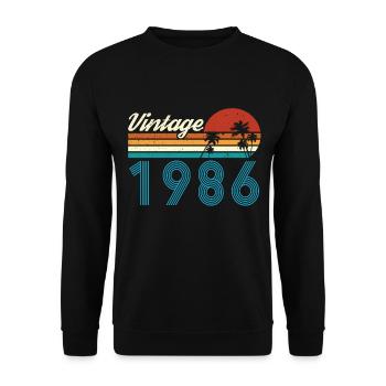 Vintage 1986 Vintage Birthday Retro Vintage - Unisex Sweatshirt - black - Front - Alina (178cm) & Michal (187cm)