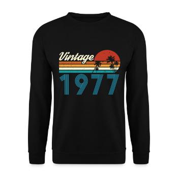 Vintage 1977 Vintage Birthday Retro Vintage - Unisex Sweatshirt - black - Front - Alina (178cm) & Michal (187cm)