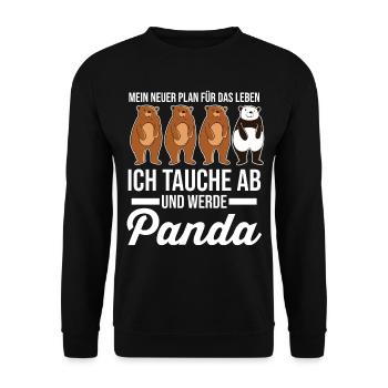 Panda - Unisex Pullover - Schwarz - Vorne - Alina (178cm) & Michal (187cm)
