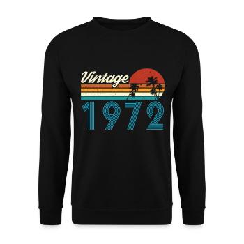 Vintage 1972 Vintage Birthday Retro Vintage - Unisex Sweatshirt - black - Front - Alina (178cm) & Michal (187cm)