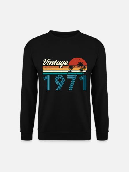 Vintage 1971 Vintage Geburtstag Retro Vintage - Unisex Pullover - Schwarz