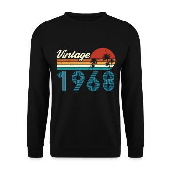 Vintage 1968 Vintage Birthday Retro Vintage - Unisex Sweatshirt - black - Front - Alina (178cm) & Michal (187cm)