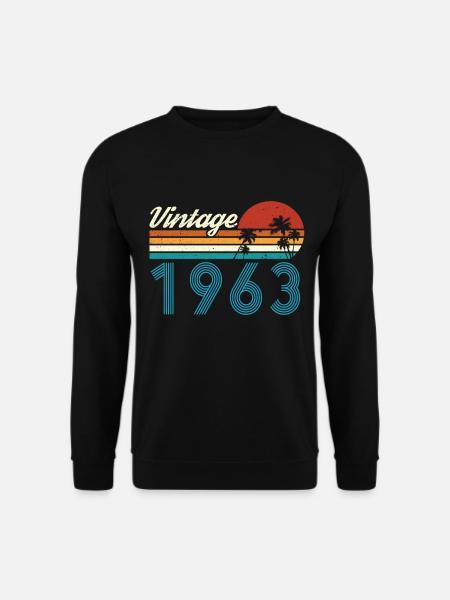 Vintage 1963 Vintage Anniversaire Rétro Vintage - Sweat-shirt Unisexe - noir