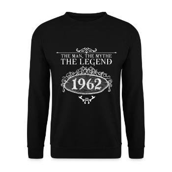 1962| Vintage Legend since 1962 birthday - Unisex Sweatshirt - black - Front - Alina (178cm) & Michal (187cm)