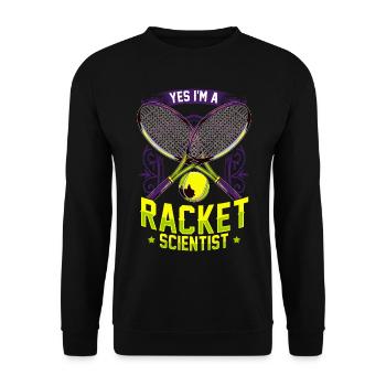Racket Scientist Tennis - Unisex Sweatshirt - black - Front - Alina (178cm) & Michal (187cm)