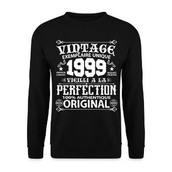 1999 Vintage Anniversaire 1999 exemplaire unique - Sweat-shirt Unisexe - noir - Devant - Alina (178cm) & Michal (187cm)