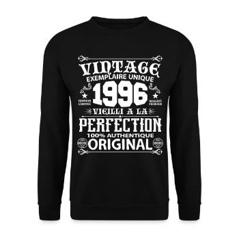 1996 Vintage Anniversaire 1996 exemplaire unique - Sweat-shirt Unisexe - noir - Devant - Alina (178cm) & Michal (187cm)