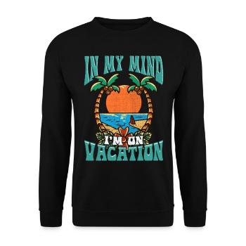 In Meinem Kopf Bin Ich Im Urlaub - Unisex Pullover - Schwarz - Vorne - Alina (178cm) & Michal (187cm)