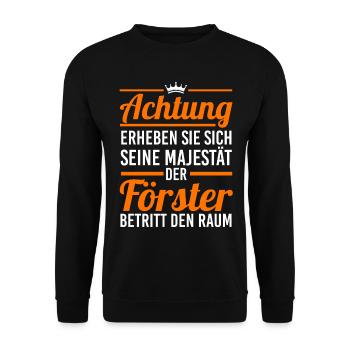 Waldarbeiter Holzfäller Waldarbeit Förster - Unisex Pullover - Schwarz - Vorne - Alina (178cm) & Michal (187cm)