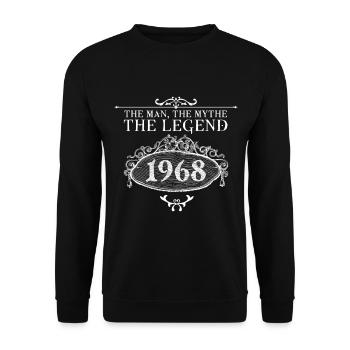 1968 | Vintage Legend seit 1968 Geburtstag - Unisex Pullover - Schwarz - Vorne - Alina (178cm) & Michal (187cm)