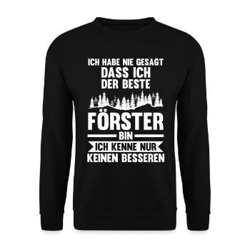 Waldarbeiter Holzfäller Waldarbeit Förster - Unisex Pullover - Schwarz - Vorne - Alina (178cm) & Michal (187cm)