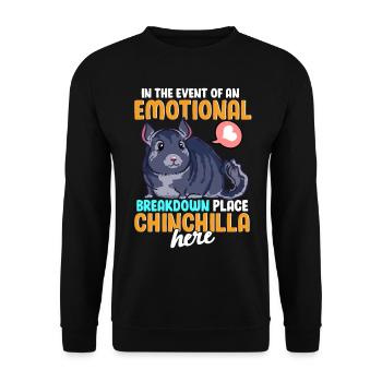 Drôle de panne émotionnelle Chinchilla - Sweat-shirt Unisexe - noir - Devant - Alina (178cm) & Michal (187cm)