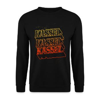 Kassel Germany City Skyline Home Font - Unisex Sweatshirt - black - Front - Alina (178cm) & Michal (187cm)