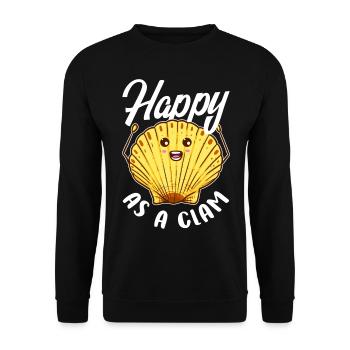 Heureux comme une palourde - Sweat-shirt Unisexe - noir - Devant - Alina (178cm) & Michal (187cm)