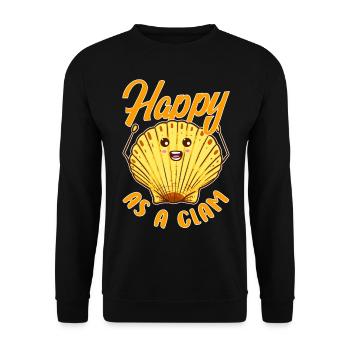 Heureux comme une palourde - Sweat-shirt Unisexe - noir - Devant - Alina (178cm) & Michal (187cm)