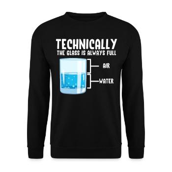 Das Glas ist immer Voll Wissenschaft - Unisex Pullover - Schwarz - Vorne - Alina (178cm) & Michal (187cm)
