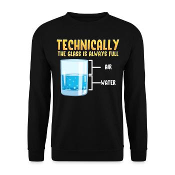 Das Glas ist immer Voll Wissenschaft - Unisex Pullover - Schwarz - Vorne - Alina (178cm) & Michal (187cm)