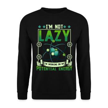 Science Physics Chemistry Lustig Scientist - Unisex Sweatshirt - black - Front - Alina (178cm) & Michal (187cm)