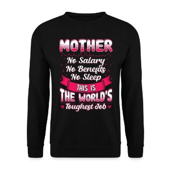 Mère Le travail le plus difficile dans le monde Fête des mères - Sweat-shirt Unisexe - noir - Devant - Alina (178cm) & Michal (187cm)