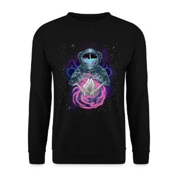 Origami d’astronaute artistique spatial - Sweat-shirt Unisexe - noir - Devant - Alina (178cm) & Michal (187cm)