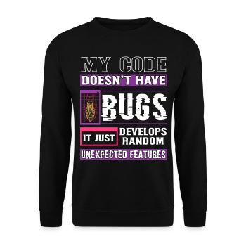 Developer My Code Has No Bugs Funny Coding - Unisex Sweatshirt - black - Front - Alina (178cm) & Michal (187cm)
