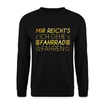 Fahrrad Spruch - Unisex Pullover - Schwarz - Vorne - Alina (178cm) & Michal (187cm)
