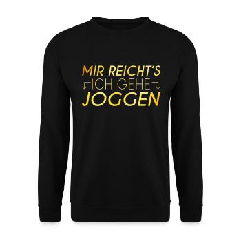Joggen Spruch - Unisex Pullover - Schwarz - Vorne - Alina (178cm) & Michal (187cm)