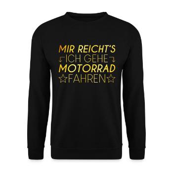 Motorrad Spruch - Unisex Pullover - Schwarz - Vorne - Alina (178cm) & Michal (187cm)